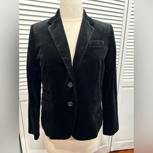 J. Crew Black Velvet Schoolboy Blazer size 8P NWT